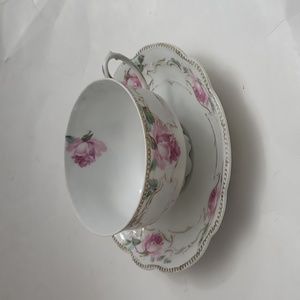 MZ Austria tea cup set multicolor floral roses vintage